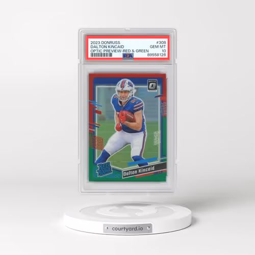 2023 Panini Donruss #308 Dalton Kincaid - Optic Preview-Red & Green (PSA 10 GEM MINT)