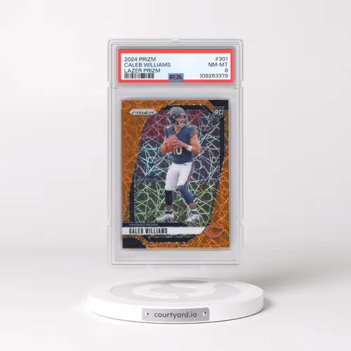 2024 Panini Prizm #301 Caleb Williams - Lazer Prizm (PSA 8 NM-MT)