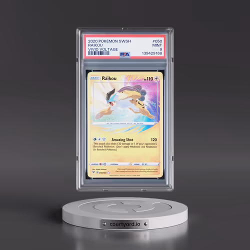 2020 Pokémon Sword & Shield Vivid Voltage #050 Raikou (PSA 9 MINT)