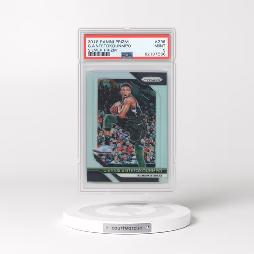 2018 Panini Prizm #296 Giannis Antetokounmpo - Silver Prizm (PSA 9 MINT)