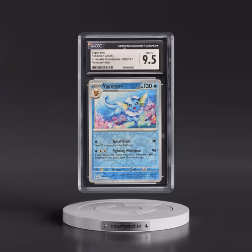 2025 Prismatic Evolutions - PRE EN #022/131 Vaporeon - Reverse Holo (CGC 9.5 MINT+)
