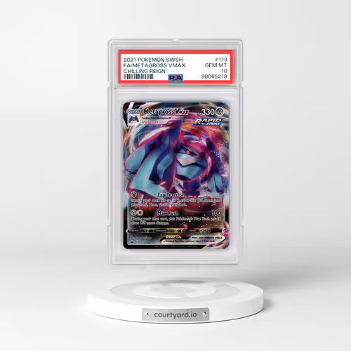 2021 Pokémon Sword & Shield Chilling Reign #113 Metagross Vmax - Full Art (PSA 10 GEM MINT)