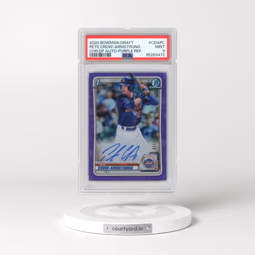 2020 Bowman Draft Chrome Draft Picks Autographs #CDAPC Pete Crow-Armstrong - Purple Refractor (PSA 9 MINT)