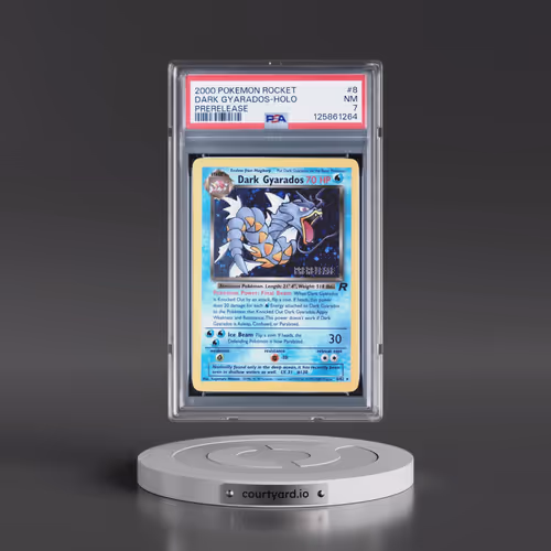 2000 Pokémon Rocket #8 Dark Gyarados - Holo Prerelease (PSA 7 NM)