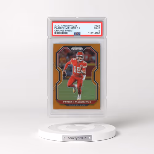 2020 Panini Prizm #124 Patrick Mahomes II - Orange Prizm (PSA 9 MINT)