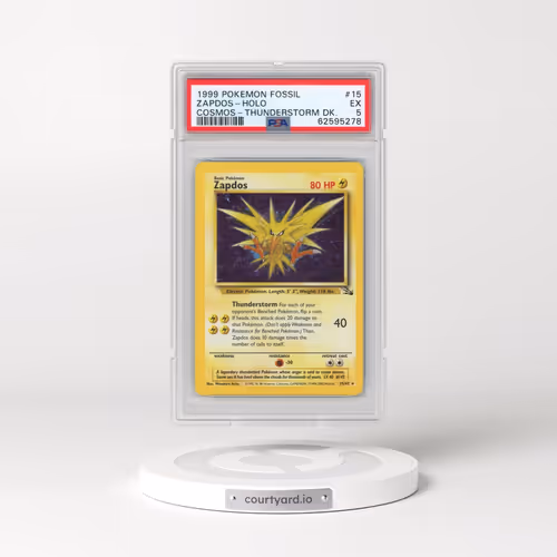 1999 Pokémon Fossil #15 Zapdos - Holo Cosmos-Thunderstorm Deck (PSA 5 EX)