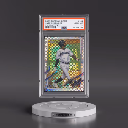2021 Topps Chrome #144 Jazz Chisholm - X-Fractor (PSA 10 GEM MINT)