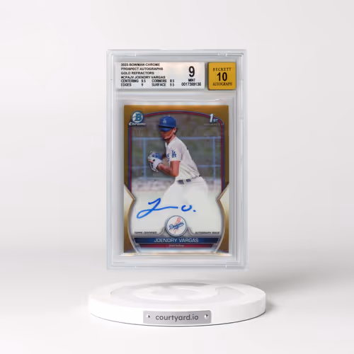 2023 Bowman Chrome Prospect Autographs #CPAJV Joendry Vargas - Gold Refractor (BGS 9 MINT)