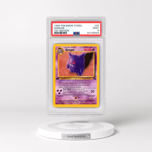 1999 Pokémon Fossil #20 Gengar - 1st Edition (PSA 9 MINT)