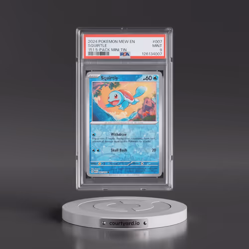 2024 Pokémon Mew EN-151 #007 Squirtle - 151 5-Pack Mini Tins (PSA 9 MINT)