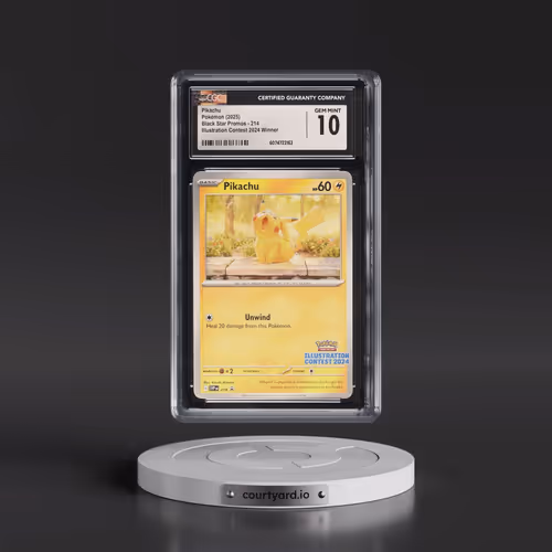 2025 Pokémon Svp EN-SV Black Star Promo #214 Pikachu - Illustration Contest 2024 (CGC 10 GEM MINT)