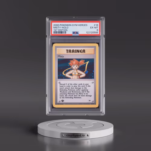 2000 Pokémon Gym Heroes #18 Misty - 1st Edition Holo (PSA 6 EX-MT)