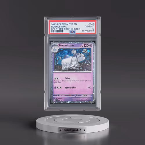 2023 Pokémon Svp EN-SV Black Star Promo #042 Houndstone - Obsidian Flames Three Pack Blisters (PSA 1