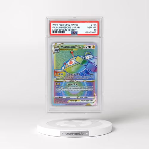 2022 Pokémon Sword & Shield Lost Origin #198 Magnezone Vstar - Full Art Secret (PSA 10 GEM MINT)