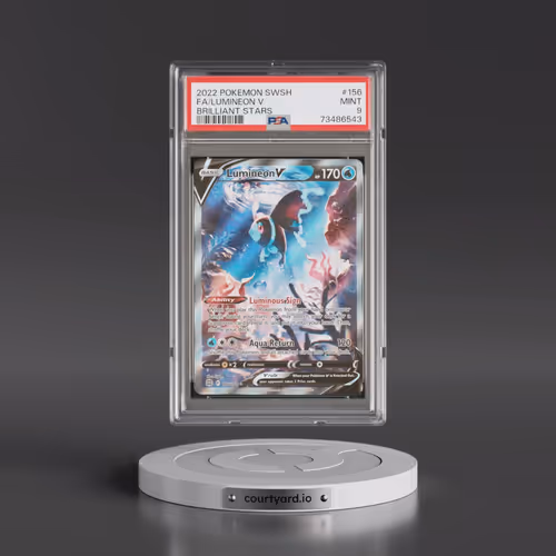 2022 Pokémon Sword & Shield Brilliant Stars #156 Lumineon V - Holo Full Art (PSA 9 MINT)