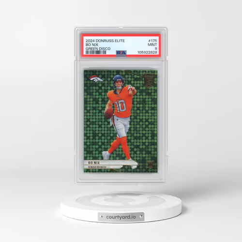 2024 Panini Donruss Elite #175 Bo Nix - Green Disco (PSA 9 MINT)