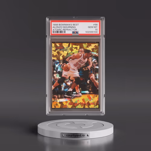 1998 Bowman's Best #98 Alonzo Mourning - Atomic Refractor (PSA 10 GEM MINT)