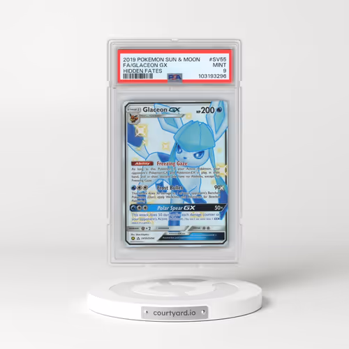 2019 Pokémon Sun & Moon Hidden Fates #SV55 Glaceon GX - Holo Full Art (PSA 9 MINT)