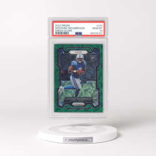 2023 Panini Prizm #343 Anthony Richardson - Green Scope (PSA 10 GEM MINT)