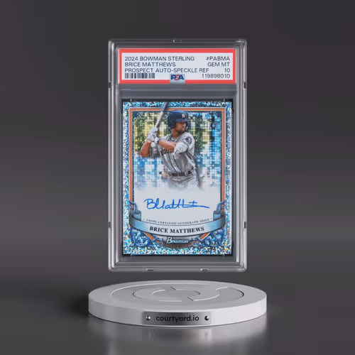 2024 Bowman Sterling Prospect Autographs #PABMA Brice Matthews - Speckle Refractor (PSA 10 GEM MINT)