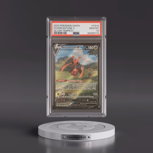 2022 Pokémon Sword & Shield Silver Tempest #TG12 Kricketune V - Holo Full Art (PSA 10 GEM MINT)