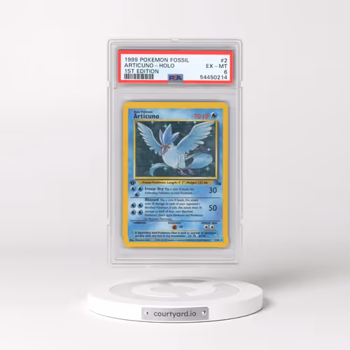 1999 Pokémon Fossil #2 Articuno - 1st Edition Holo (PSA 6 EX-MT)