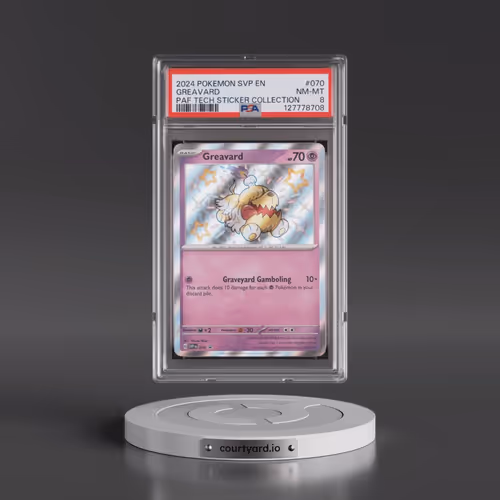 2024 Pokémon Svp EN-SV Black Star Promo #070 Greavard - Paldean Fates Tech Sticker Collection (PSA 8