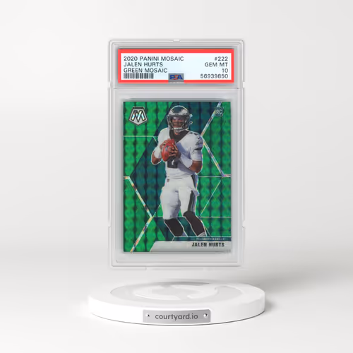 2020 Panini Mosaic #222 Jalen Hurts - Green Mosaic (PSA 10 GEM MINT)