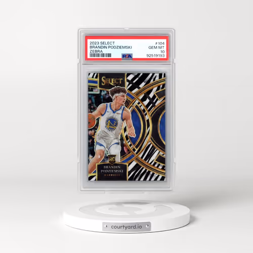 2023 Panini Select #104 Brandin Podziemski - Zebra Prizm (PSA 10 GEM MINT)