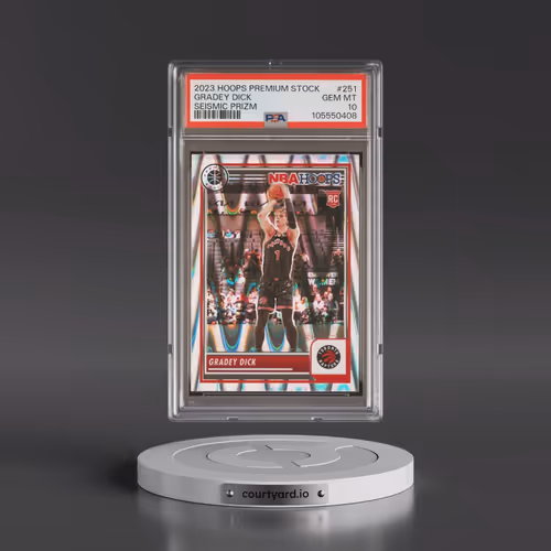 2023 Panini Hoops Premium Stock #251 Gradey Dick - Seismic Prizm (PSA 10 GEM MINT)