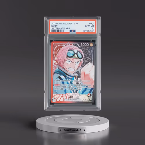 2025 One Piece Japanese OP11-A Fist of Divine Speed #001 Koby - Alternate Art (PSA 10 GEM MINT)