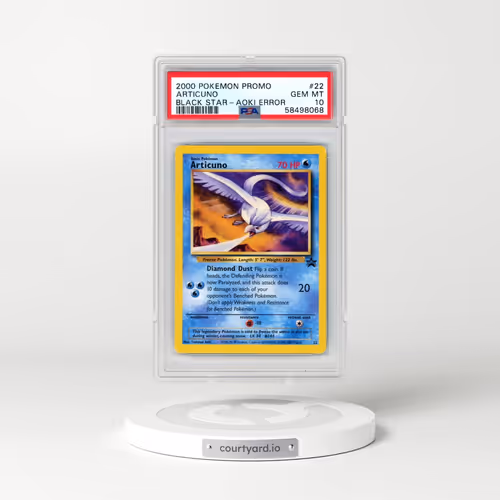 2000 Pokémon Promo Black Star #22 Articuno - Toshinao Aoki Error (PSA 10 GEM MINT)