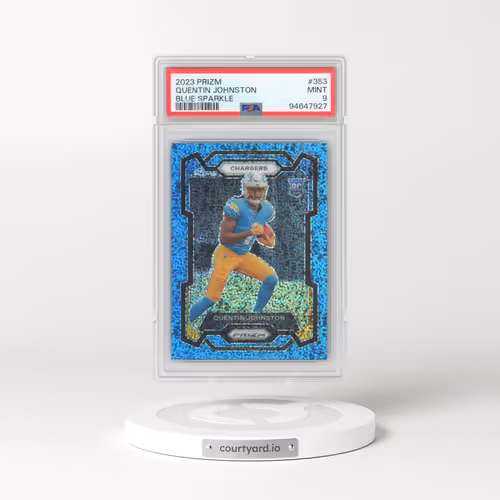 2023 Panini Prizm #353 Quentin Johnston - Blue Sparkle (PSA 9 MINT)