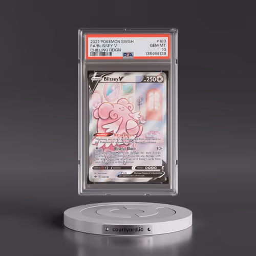 2021 Pokémon Sword & Shield Chilling Reign #183 Blissey V - Holo Full Art (PSA 10 GEM MINT)
