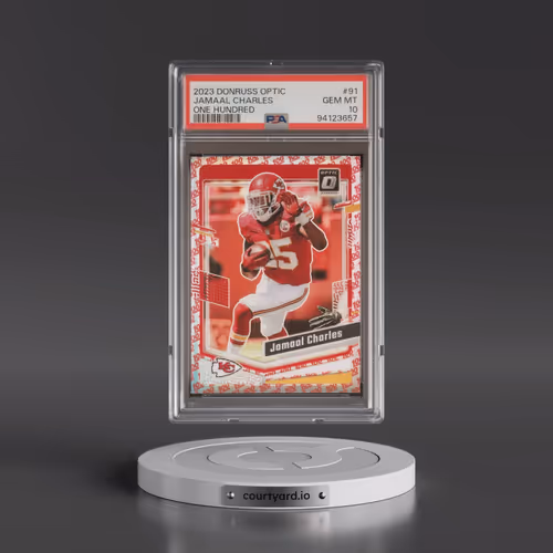 2023 Panini Donruss Optic #91 Jamaal Charles - One Hundred (PSA 10 GEM MINT)