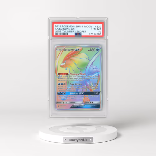 2018 Pokémon Sun & Moon Lost Thunder #220 Suicune GX - Holo Full Art Secret (PSA 10 GEM MINT)