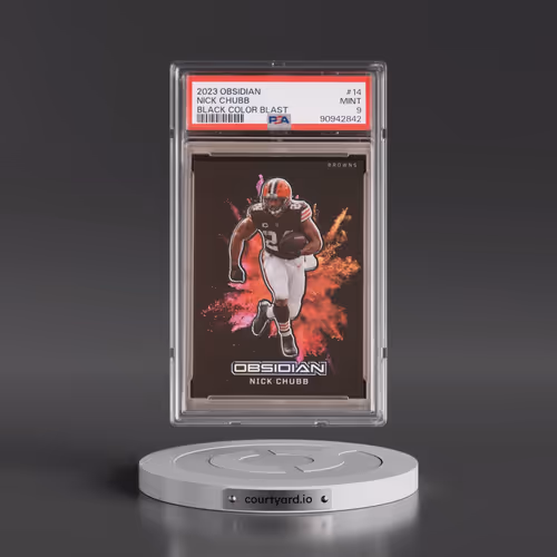 2023 Panini Obsidian Black Color Blast #14 Nick Chubb (PSA 9 MINT)