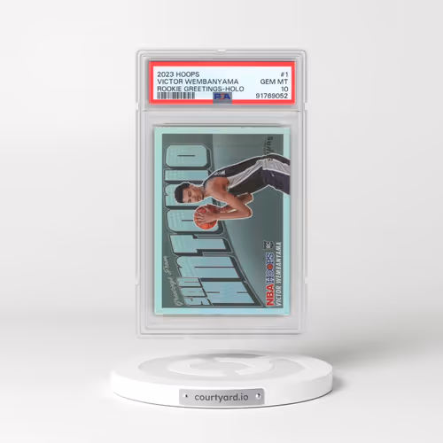 2023 Panini NBA Hoops Rookie Greetings #1 Victor Wembanyama - Holo (PSA 10 GEM MINT)