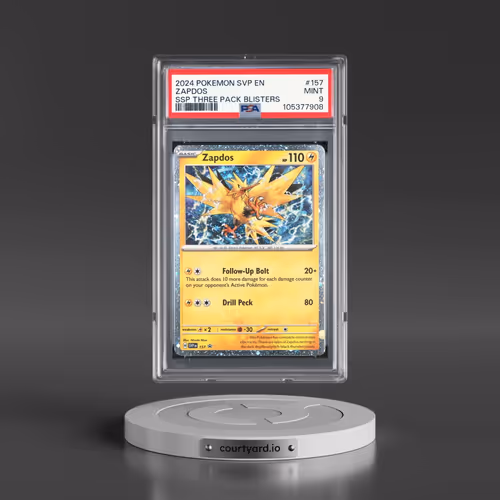 2024 Pokémon Svp EN-SV Black Star Promo #157 Zapdos - Surging Sparks Three Pack Blisters (PSA 9 MINT