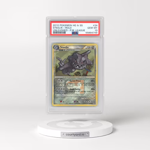 2010 Pokémon Heartgold & Soulsilver Unleashed #24 Steelix - Holo Crosshatch-2011 Pokemon League (PSA