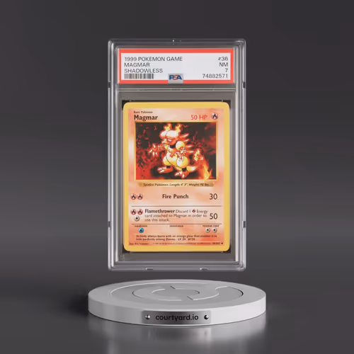 1999 Pokémon Game #36 Magmar - Shadowless (PSA 7 NM)