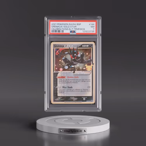 2021 Pokémon Swsh Black Star Promo #144 Greninja-Gold Star - Celebrations Elite Trainer Box (PSA 7 N