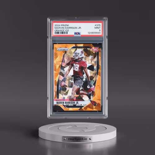 2024 Panini Prizm #375 Marvin Harrison Jr. - Orange Ice (PSA 9 MINT)
