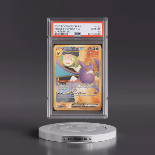 2025 Pokémon Dri EN-Destined Rivals #242 Team Rocket's Crobat EX - Holo Hyper Rare (PSA 10 GEM MINT)