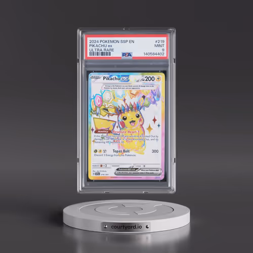 2024 Pokémon Ssp EN-Surging Sparks #219 Pikachu EX - Holo Ultra Rare (PSA 9 MINT)
