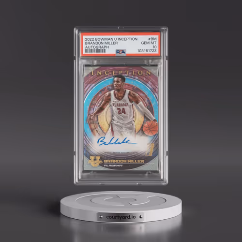 2022 Bowman University Inception Autographs #BM Brandon Miller (PSA 10 GEM MINT)