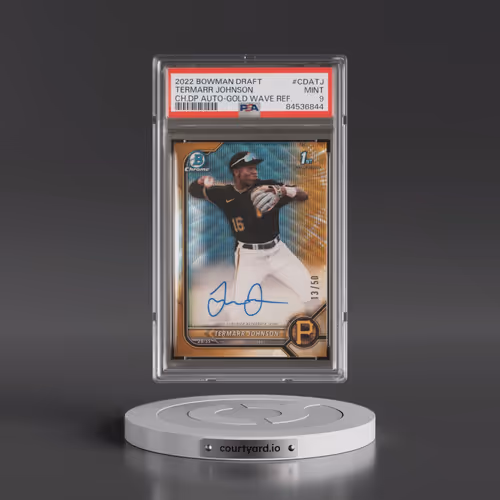 2022 Bowman Draft Chrome Draft Pick Autographs #CDATJ Termarr Johnson - Gold Wave Refractor (PSA 9 M