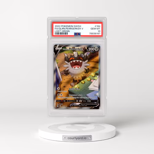 2022 Pokémon Sword & Shield Lost Origin #184 Galarian Perrserker V - Holo Full Art (PSA 10 GEM MINT)