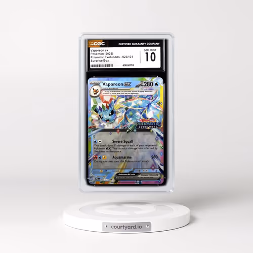 2025 Pokémon Pre EN-Prismatic Evolutions #023 Vaporeon EX - Holo Surprise Box Exclusive (CGC 10 GEM