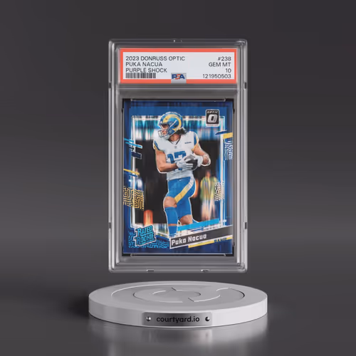 2023 Panini Donruss Optic #238 Puka Nacua - Purple Shock (PSA 10 GEM MINT)